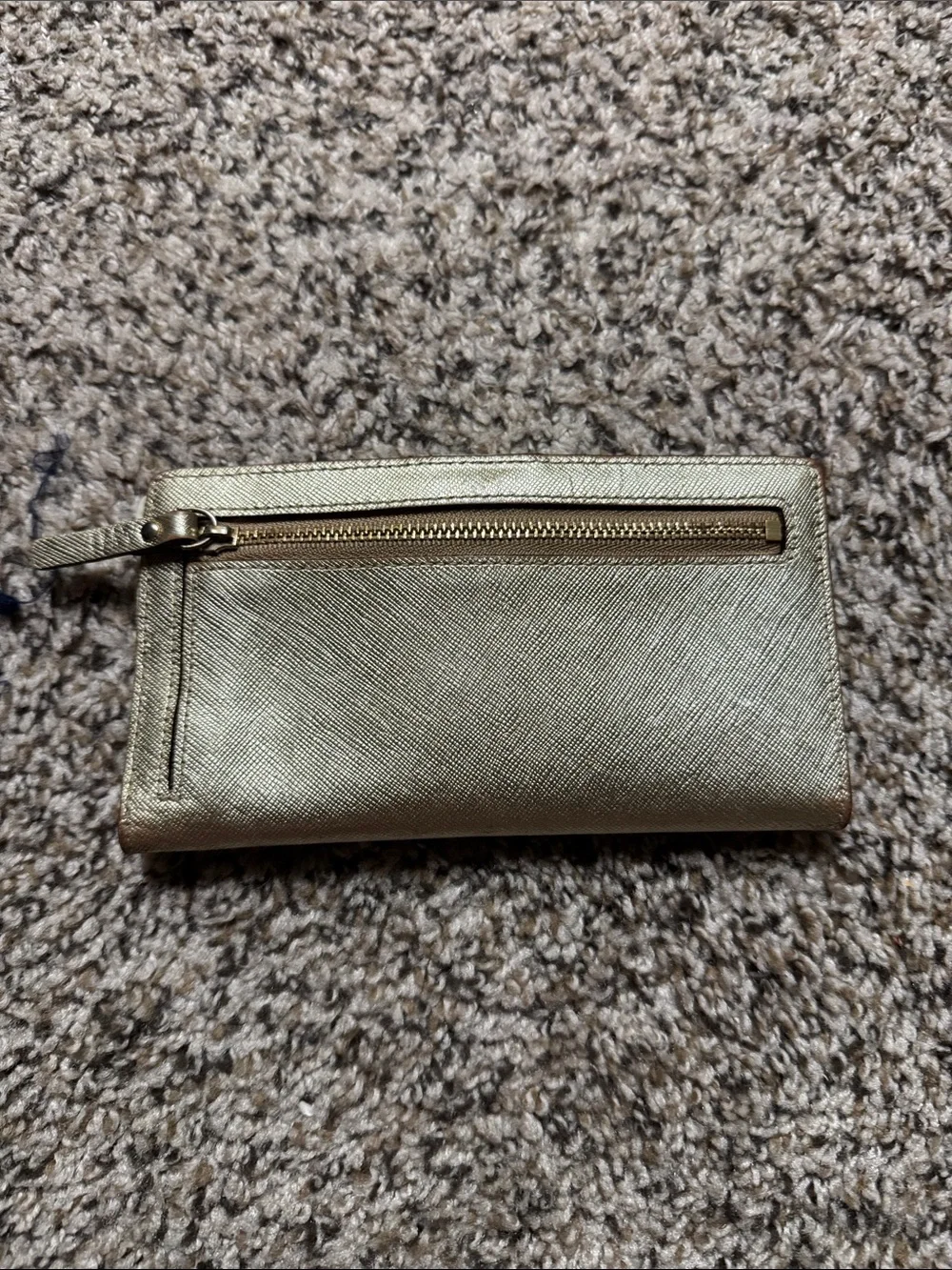 kate spade metallic gold zip wallet‎